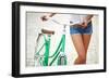 Close-Up of Young Woman with Bicycle-pressmaster-Framed Photographic Print