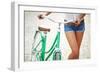 Close-Up of Young Woman with Bicycle-pressmaster-Framed Photographic Print