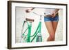Close-Up of Young Woman with Bicycle-pressmaster-Framed Photographic Print