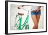 Close-Up of Young Woman with Bicycle-pressmaster-Framed Photographic Print