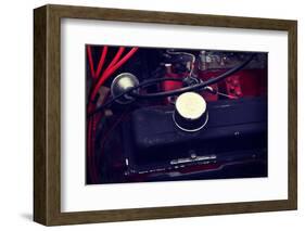 Close up on Automotive Engine Compartment, Old Car-B-D-S-Framed Photographic Print
