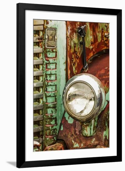 Close-up on headlight of old truck, Palouse region of Eastern Washington State.-Adam Jones-Framed Photographic Print