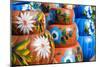 Close up on Sets of Colorful Hand Painted Mexican Ceramic Pots-Ana Iacob-Mounted Photographic Print