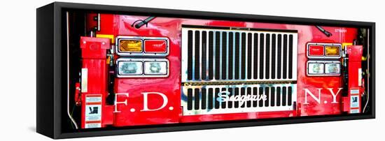 Close Up Panoramic, Fire Truck NYC, Manhattan, New York, United States-Philippe Hugonnard-Framed Stretched Canvas