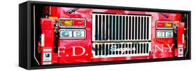 Close Up Panoramic, Fire Truck NYC, Manhattan, New York, United States-Philippe Hugonnard-Framed Stretched Canvas