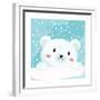 Close Up Picture of a Cute Polar Bear Hold on to the Ice in Snow Day-anitnov-Framed Premium Giclee Print