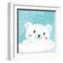 Close Up Picture of a Cute Polar Bear Hold on to the Ice in Snow Day-anitnov-Framed Art Print