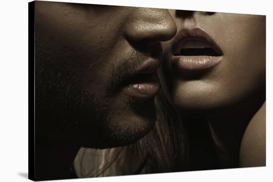 Close up Portrait of a Loving Couple-conrado-Stretched Canvas