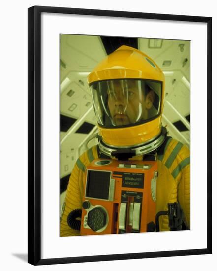 Close Up Portrait of Actor in Astronaut Suit on the Set of the Movie "2001: A Space Odyssey"-Dmitri Kessel-Framed Premium Photographic Print