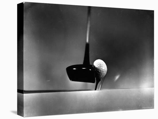 Close Up Shot of Driver Club Head Impacting Ball on Tee-Gjon Mili-Stretched Canvas