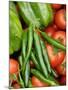 Close Up Shot of Home Grown Greenhouse Harvest of Sweet Peppers, Chilli Peppers and Tomatoes, UK-Gary Smith-Mounted Photographic Print