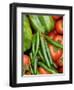 Close Up Shot of Home Grown Greenhouse Harvest of Sweet Peppers, Chilli Peppers and Tomatoes, UK-Gary Smith-Framed Photographic Print