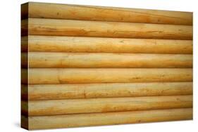Close up Shot of Parallel Wooden Logs Background-TEA-Stretched Canvas