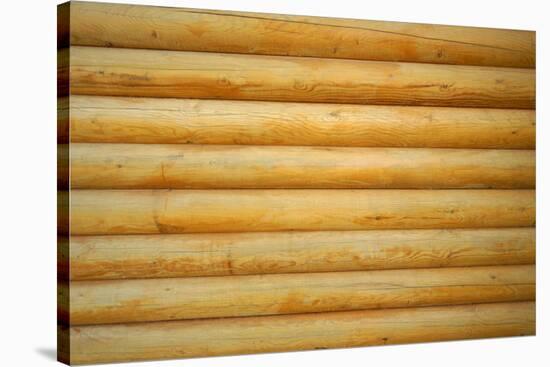 Close up Shot of Parallel Wooden Logs Background-TEA-Stretched Canvas