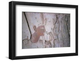 Close-Up Showing the Ankh, Symbol of Life, Being Offered to Sethos I, New Kingdom-Walter Rawlings-Framed Photographic Print