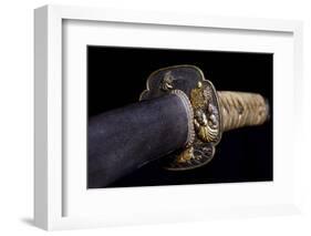 Close-Up View of 19th Century Samurai Sword-null-Framed Photographic Print