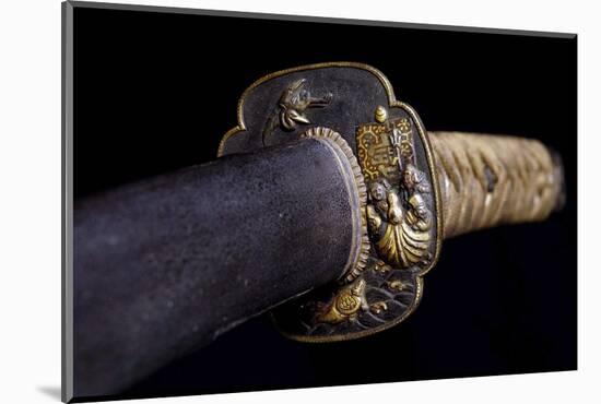Close-Up View of 19th Century Samurai Sword-null-Mounted Photographic Print
