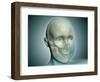 Close-Up View of Human Skull with X-Ray Body-null-Framed Art Print