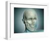 Close-Up View of Human Skull with X-Ray Body-null-Framed Art Print