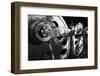 Close Up View of Steam Locomotive Wheels-George Oze-Framed Photographic Print