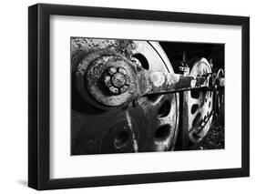 Close Up View of Steam Locomotive Wheels-George Oze-Framed Photographic Print