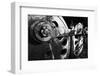 Close Up View of Steam Locomotive Wheels-George Oze-Framed Photographic Print