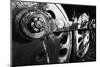 Close Up View of Steam Locomotive Wheels-George Oze-Mounted Photographic Print