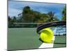Close up View of Tennis Racket and Balls on the Clay Tennis Court-oleggawriloff-Mounted Photographic Print