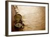 Close up View of the Compass on Old Paper-Irochka-Framed Photographic Print