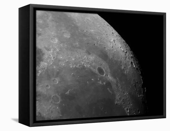 Close-Up View of the Moon Showing Impact Crater Plato-Stocktrek Images-Framed Stretched Canvas