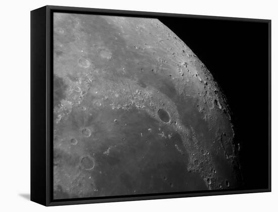 Close-Up View of the Moon Showing Impact Crater Plato-Stocktrek Images-Framed Stretched Canvas