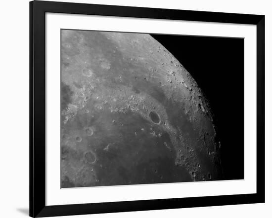 Close-Up View of the Moon Showing Impact Crater Plato-Stocktrek Images-Framed Photographic Print