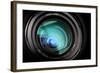 Close-Up View on Black Video Camera Lens-Kokhanchikov-Framed Photographic Print