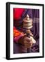 Close Up with a Buddhist and a Hand-Held Prayer Wheel, Bhutan-Gavriel Jecan-Framed Photographic Print