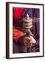 Close Up with a Buddhist and a Hand-Held Prayer Wheel, Bhutan-Gavriel Jecan-Framed Photographic Print