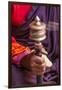 Close Up with a Buddhist and a Hand-Held Prayer Wheel, Bhutan-Gavriel Jecan-Framed Photographic Print