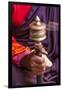 Close Up with a Buddhist and a Hand-Held Prayer Wheel, Bhutan-Gavriel Jecan-Framed Photographic Print