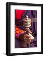 Close Up with a Buddhist and a Hand-Held Prayer Wheel, Bhutan-Gavriel Jecan-Framed Photographic Print