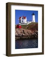 Close View of the Cape Neddick Lighthouse-George Oze-Framed Photographic Print