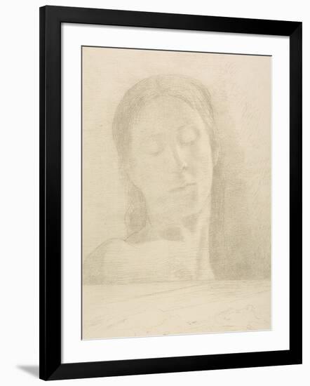 Closed Eyes, 1890-Odilon Redon-Framed Giclee Print