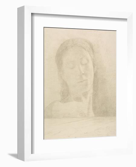 Closed Eyes, 1890-Odilon Redon-Framed Giclee Print