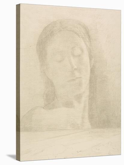 Closed Eyes, 1890-Odilon Redon-Stretched Canvas