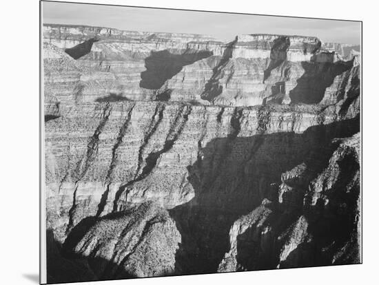 Closer View Of Cliff Formation "Grand Canyon From North Rim 1941" Arizona. 1941-Ansel Adams-Mounted Art Print