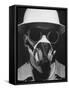 Closeup a A Man Wearing a Safety Helmet, Mask and Goggles-Andreas Feininger-Framed Stretched Canvas