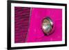 Closeup Detail of the Headlight of an Antique Car Painted Pink-ccaetano-Framed Photographic Print