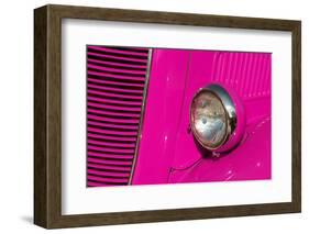 Closeup Detail of the Headlight of an Antique Car Painted Pink-ccaetano-Framed Photographic Print