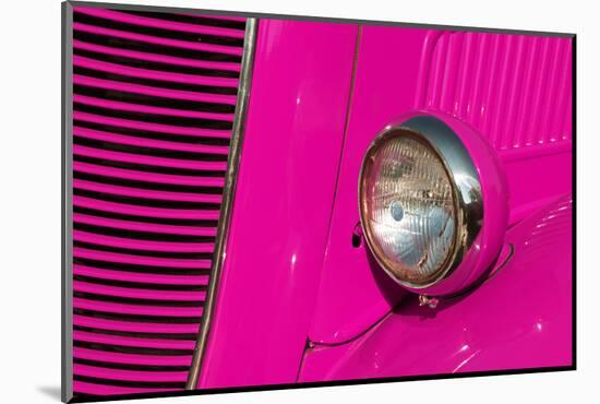 Closeup Detail of the Headlight of an Antique Car Painted Pink-ccaetano-Mounted Photographic Print