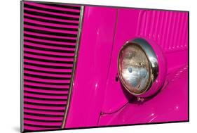 Closeup Detail of the Headlight of an Antique Car Painted Pink-ccaetano-Mounted Photographic Print