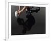 Closeup Low Section and Reflection of a Rugby Player Kneeling on One Knee with Ball-Nosnibor137-Framed Photographic Print