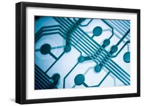 Closeup Od Computer Circuit Board-oriontrail2-Framed Art Print